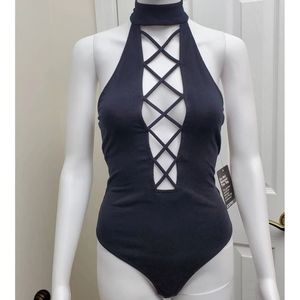 Express body suit size S crisscross front sexy clubbing going out concert date